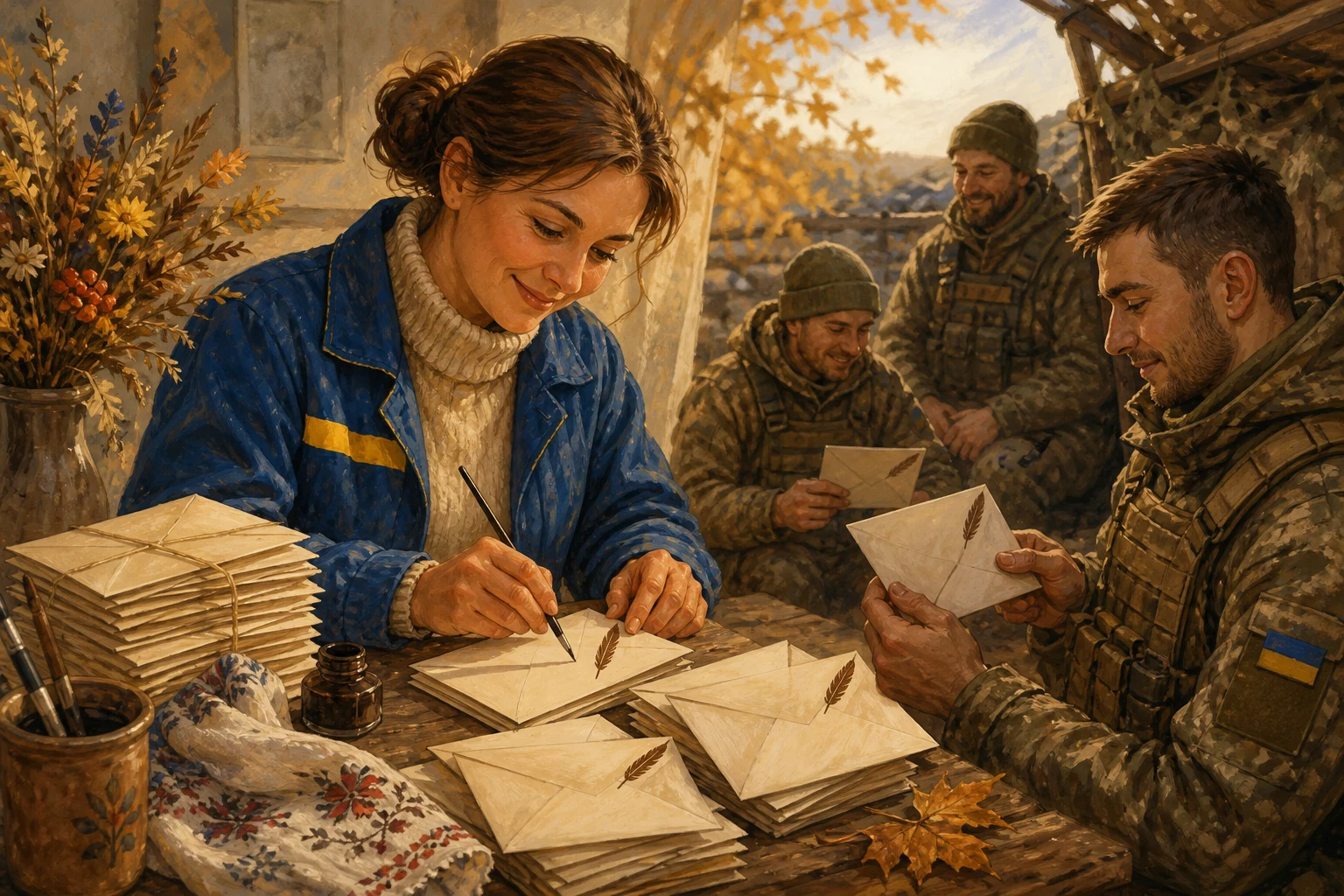 Фінальний крок розподілили між кількома людьми, і зрештою ескіз надрукували окремою наліпкою, не закриваючи офіційну марку — ілюстрація до казки «Марка з журавлиним пером»